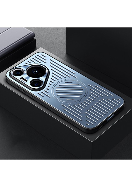 Huawei Pura 70 Kılıfı, Manyetik Metal Isı Dağıtıcı Koruyucu Kılıf-Mavi (Yurt Dışından)