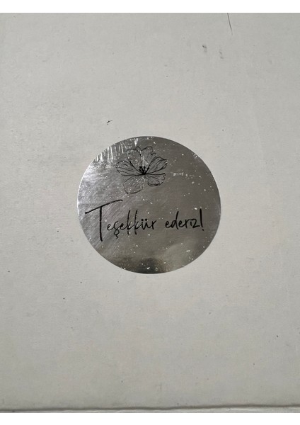 Teşekkür Ederiz Etiket Gümüş Metalize 50MM Çap