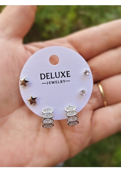 Çelik Zarif Tasarıma Sahip Kadın Küpe