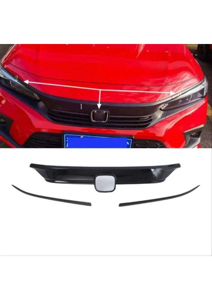 Honda Civic Fe1 Ön Panjur Kaplama Piano Black 3 Parça 2022- fiyatları