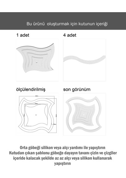 Lamba Tavan Göbeği DÜZ4K-MODEL-ES-KOSE-KARE-90CM-DIŞ-ÇITALI fırsatları
