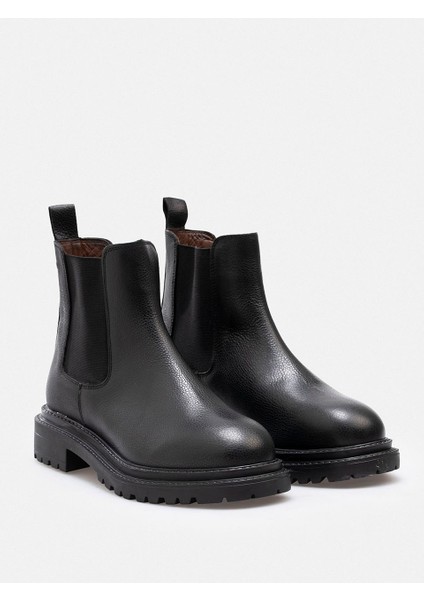 Siyah Flotter Hakiki Deri Soft Chelsea Kadın Bot modelleri