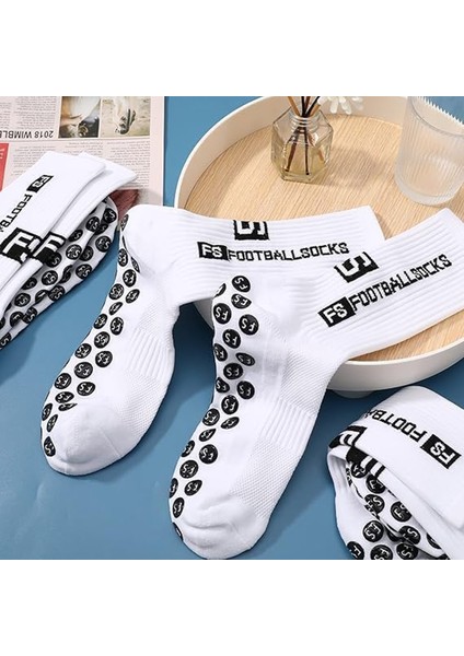 3 Çift Kaydırmaz Silikon Tabanlı Futbol Çorabı Kauçuk Havlu Taban Dikişsiz Maç Sporcu Tozluk Konç indirimleri