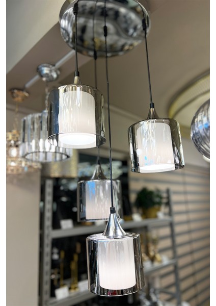 Lambent Silver Chrome Quad Plafonyer Cam Avize fiyatları