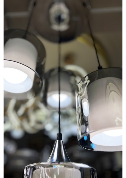 Lambent Silver Chrome Quad Plafonyer Cam Avize modelleri