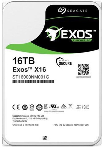 16TB Exos ST16000NM000J 3.5 256MB 7200RPM Sata3 Nas Sabit Disk