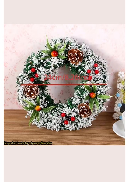 El Yapımı Noel Çelengi – Suni Kar Efekti, Çam Kozalakları ve Kırmızı Yemiş Detaylı | Iç & Dış Mekan Uyumlu Şenlikli Yılbaşı Kapı ve Ev Dekoru | Elektriksiz, Plastik, Tüysüz Tasarım (1 Adet) modelleri