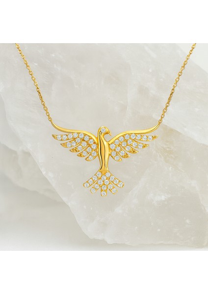 14 Ayar Altın Anka Kuşu Kolye modelleri