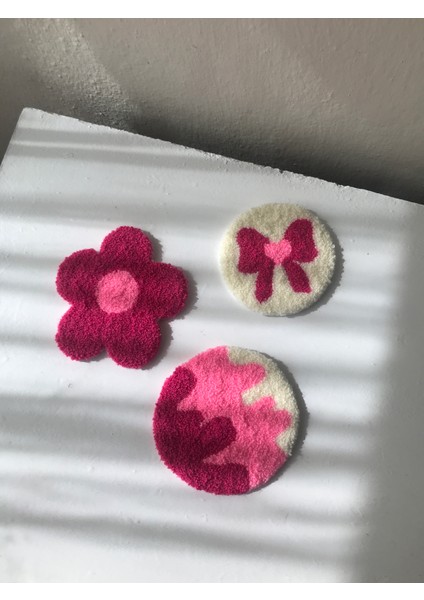 Dekoratif 3'lü Punch Bardak Altlığı Sunumluk Seti