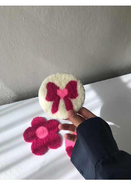 Dekoratif 3'lü Punch Bardak Altlığı Sunumluk Seti