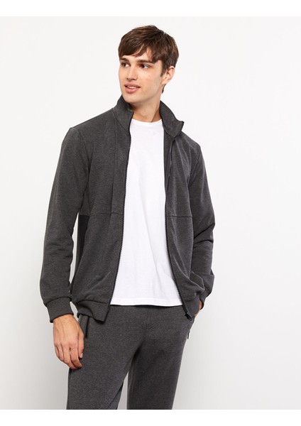 Yeni Sezon Standart Kalıp Dik Yaka Erkek Spor Hırka
