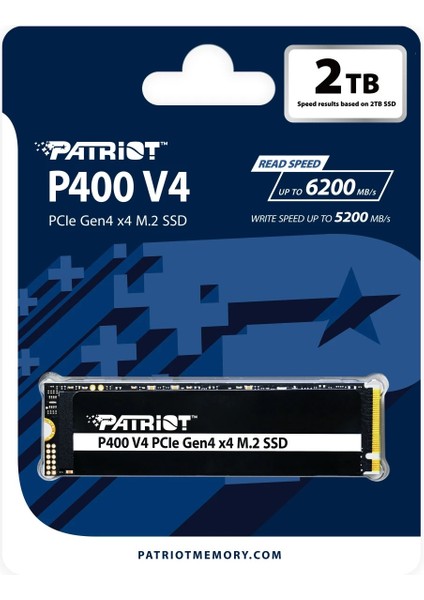 Patrıot VP400 V4 2tb 6200/5200MB/S M2 Pcıe Gen4 Nvme SSD P400VP2TBM28H