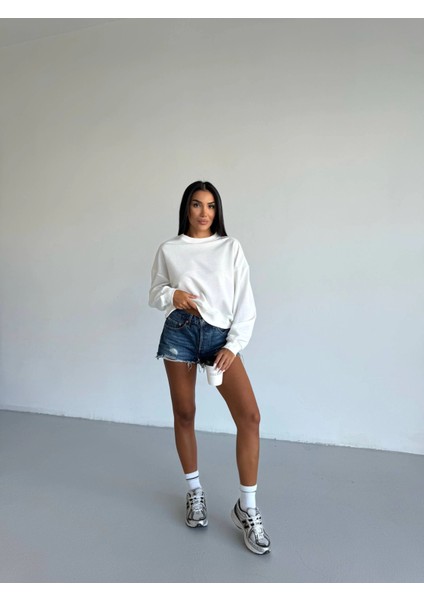 Bosel 2 Iplik Bisiklet Yaka Sweat Beyaz F2339 fiyatları