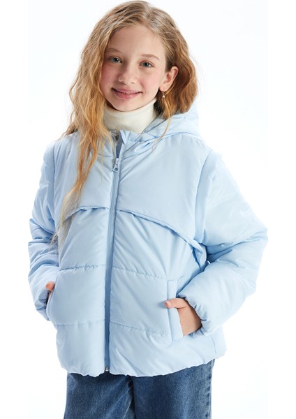 Yeni Sezon Kapüşonlu Kız Çocuk Mont