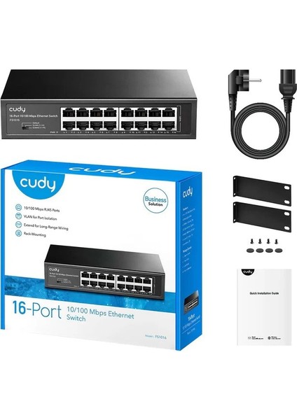 Cudy FS1016 16 Port 10/100 Yonetılemez Rack Mount Swıtch Metal Kasa modelleri