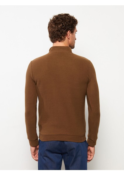 Yeni Sezon Rahat Kalıp Dik Yaka Uzun Kollu Erkek Sweatshirt indirimleri