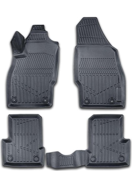 Opel Corsa E 2014-2019 Için Havuzlu Paspas, Yüksek Kenarlı, Esnek, Araca Özel, Kokusuz, Oto Paspas