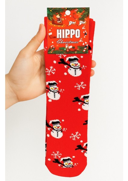 Yeni Yıl Yılbaşı Noel Figürlü Tasarım Çorap Özel Kutusunda