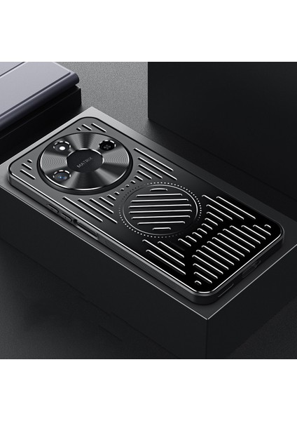 Honor X60 Kılıfı, Manyetik Metal Isı Dağıtıcı Koruyucu Kılıf-Siyah (Yurt Dışından)