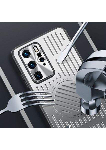 Huawei P40 Kılıfı, Manyetik Metal Isı Dağıtıcı Koruyucu Kılıf-Mavi (Yurt Dışından) indirimleri
