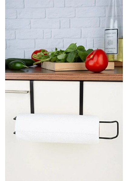 Siyah Dolap Içi Kağıt Havluluk Askı