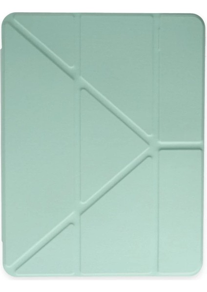 Ipad Pro 12.9 (2021) Kılıf Kalemlikli Mars Tablet Kılıfı - Açık Yeşil