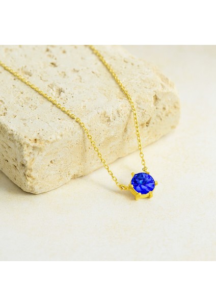 14 Ayar Altın Kişiye Özel Renkli Tektaş Doğum Taşı Kolye fırsatları