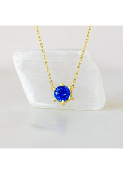 14 Ayar Altın Kişiye Özel Renkli Tektaş Doğum Taşı Kolye indirimleri