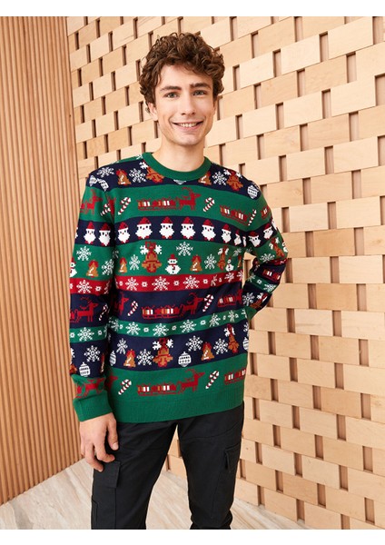 Yeni Sezon Bisiklet Yaka Uzun Kollu Yılbaşı Temalı Erkek Triko Kazak fiyatları