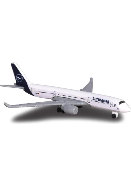 Metal Gövde Majorette Lufthansa Airbus A350 900 Ucak Modeli 11 cm Serbest Tekerlek 1:64 Ölçek modelleri