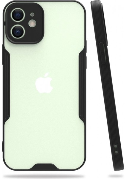 Ieg iPhone 12 Kılıf Platin Silikon - Siyah