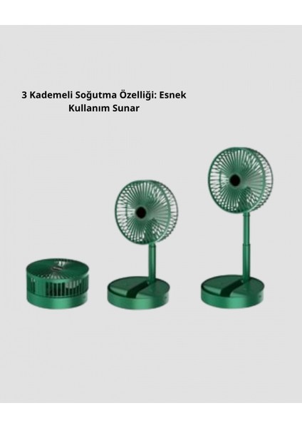 Taşınabilir Şarjlı Mini Fan – Katlanabilir Gövde, 3 Hız Kademesi fırsatları
