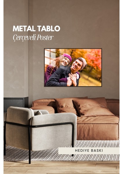 Sevgililere Özel Aşk Çerçeveli Metal Poster Tablo modelleri
