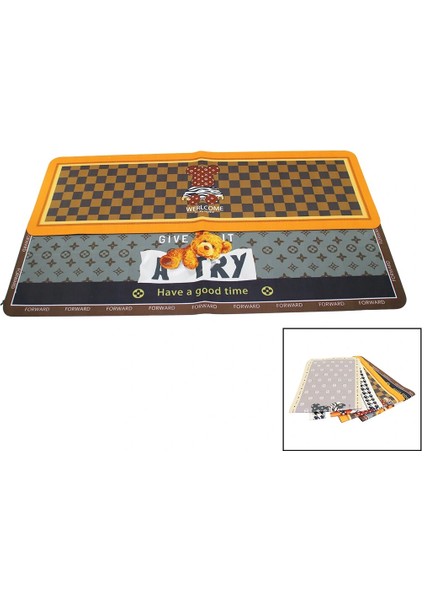 Ieg® Di̇kdörtgen Renkli̇ Desenli̇ - Resi̇mli̇ Su Emi̇ci̇ - Si̇hi̇rli̇ Banyo Paspasi Elasti̇k 116 x 37.5cm (488