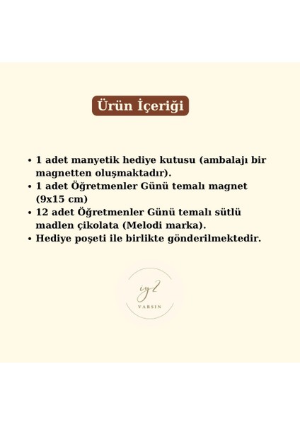 Öğretmenler Günü Hediye Seti - Öğretmenler Günü Çikolatası - Magnet fırsatları