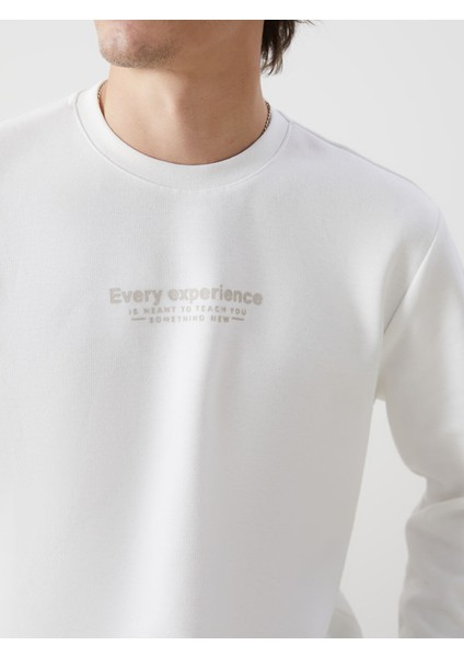 Yeni Sezon Bisiklet Yaka Baskılı Erkek Kalın Sweatshirt modelleri