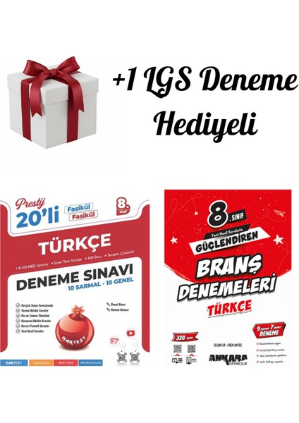Nartest ve Ankara 8.sınıf (Lgs) Türkçe ve Güçlendiren Branş Denemeleri + 1 Lgs Deneme Hediyeli