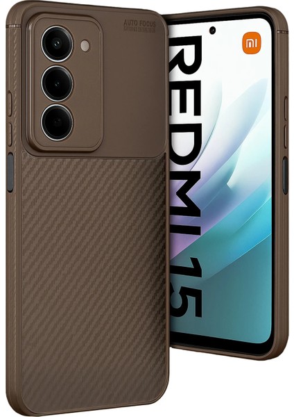 Xiaomi Redmi 15 4g Kılıf Karbon Görünümlü Silikon Azn-Negro