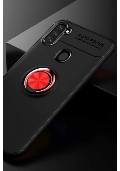 Samsung Galaxy A11 Kılıf Range Yüzüklü Silikon - Siyah-Kırmızı fiyatları