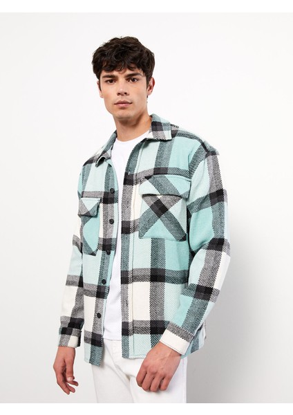 Yeni Sezon Rahat Kalıp Uzun Kollu Ekose Erkek Oduncu Gömlek Ceket