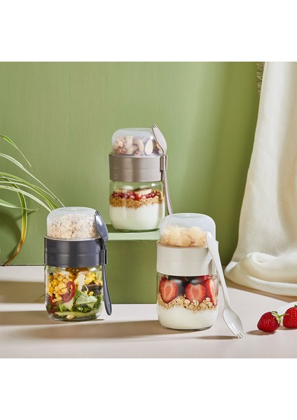 Cam Yoğurt Kabı Qlux Yoğurt Porsiyon Müsli Öğün Kabı C-00538 Bpa Içermez