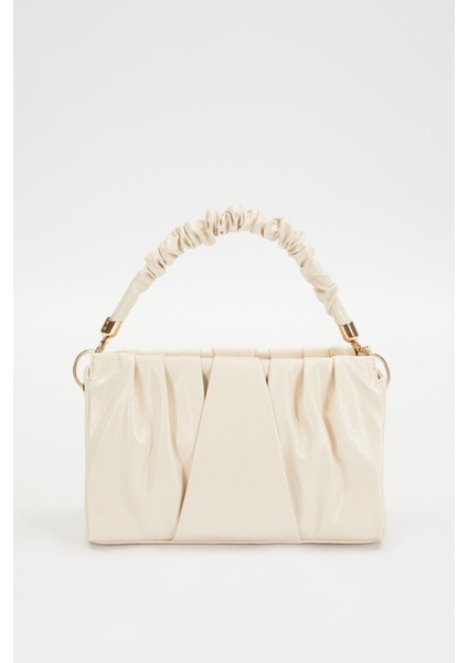 Rugan Büzgü Detaylı El ve Omuz Çantası 930074 Krem fiyatları