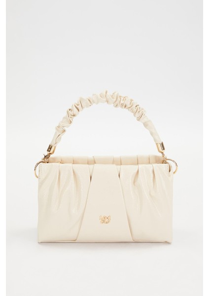 Rugan Büzgü Detaylı El ve Omuz Çantası 930074 Krem modelleri