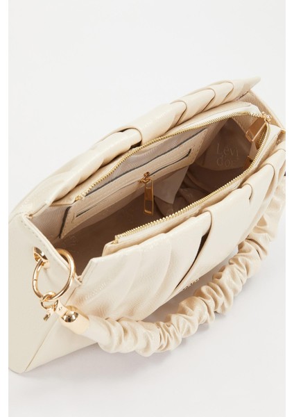 Rugan Büzgü Detaylı El ve Omuz Çantası 930074 Krem indirimleri