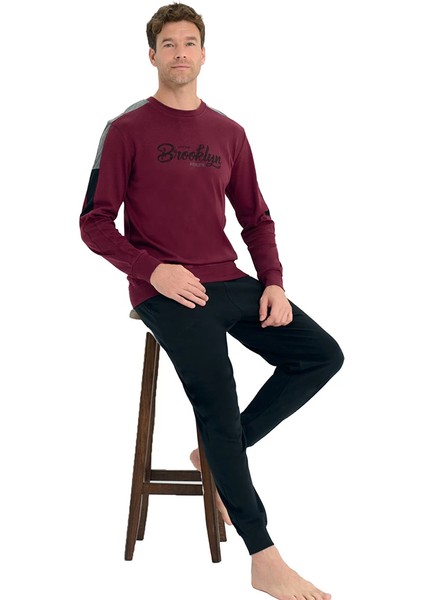 Over Sleep 2225 Erkek Kışlık Interlok Pijama Takım