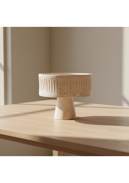 Traverten Mermer Sunum Standı – El Yapımı Doğal Taş Dekoratif Sunumluk ve Servis Ürünü fırsatları