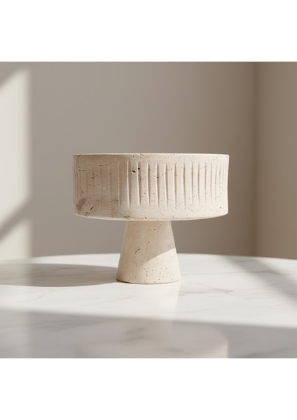 Traverten Mermer Sunum Standı – El Yapımı Doğal Taş Dekoratif Sunumluk ve Servis Ürünü indirimleri