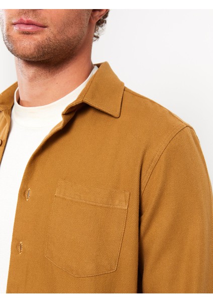 Yeni Sezon Regular Fit Uzun Kollu Gabardin Erkek Gömlek Ceket modelleri