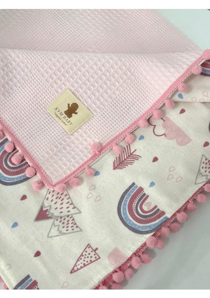 Çift Taraflı Ponponlu Pazen Pike Bebek Battaniyesi fiyatları