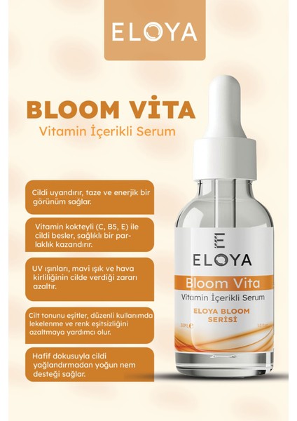 Bloom Vita Vitamin Serum – C, B5 & E Vitaminli, Cilt Işıltısı ve Canlandırıcı Bakım (30 Ml) fiyatları